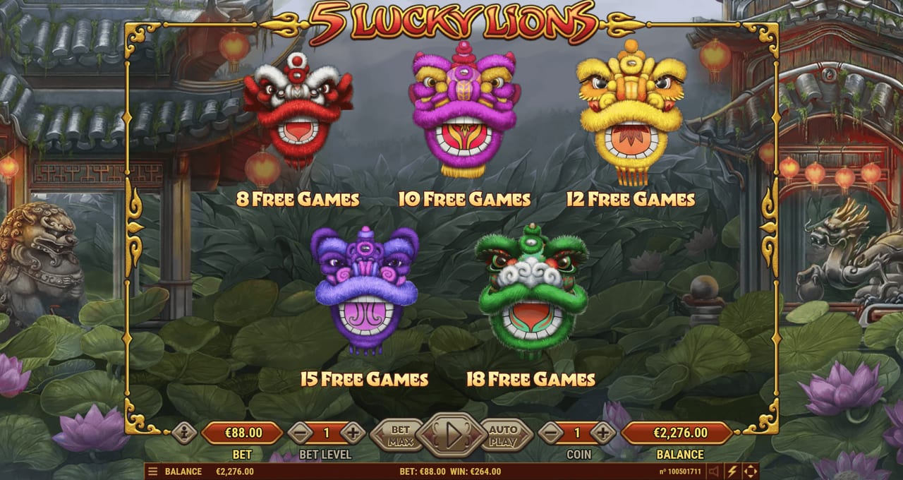 5 Lucky Lions — Скріншоти з гри 5 | GamblingShot