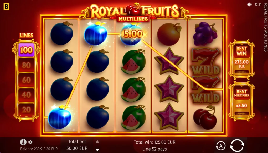 Royal Fruits MultiLines — Скриншоты из игры 1 | GamblingShot